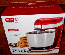 DASH Electric Stand Mixer for Everyday Use~6 Speed, 3 Qt, Steel Bowl~ NEW in BOX