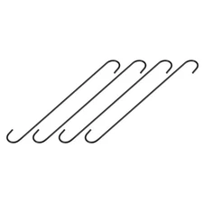S Shape Hanging Hooks, 16inch Extra Long Steel Hanger, Multiple Use, Black, 4Pcs