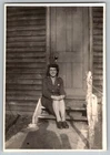Vtg B&W Snapshot WW2 A.t.s. Woman In Military Uniform On Wooden Steps 1940s