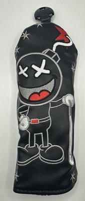Bomber Man Golf Utility Hybrid Head Cover - Schwarz - Bestickt - Neu