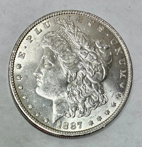 1887 Morgan Silver Dollar, Brilliant Uncirculated, Blast White!