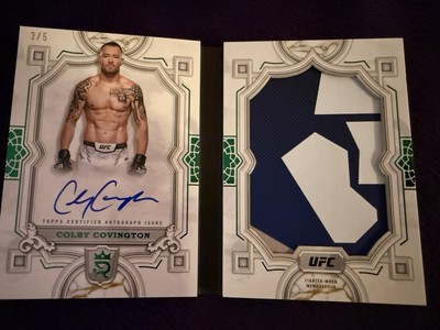 Topps Royalty 2024 Colby Covington 3/5 Jumbo Relic Patch Auto Booklet!