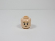 LEGO Male Boy Dual Sided Flesh Head Minifig Dark Tan Eyebrows Teeth Showing J15