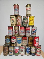 Vintage Flat Top Beer Can Lot of 24 Antique Steel Hamms Old Style Budweiser Oshk