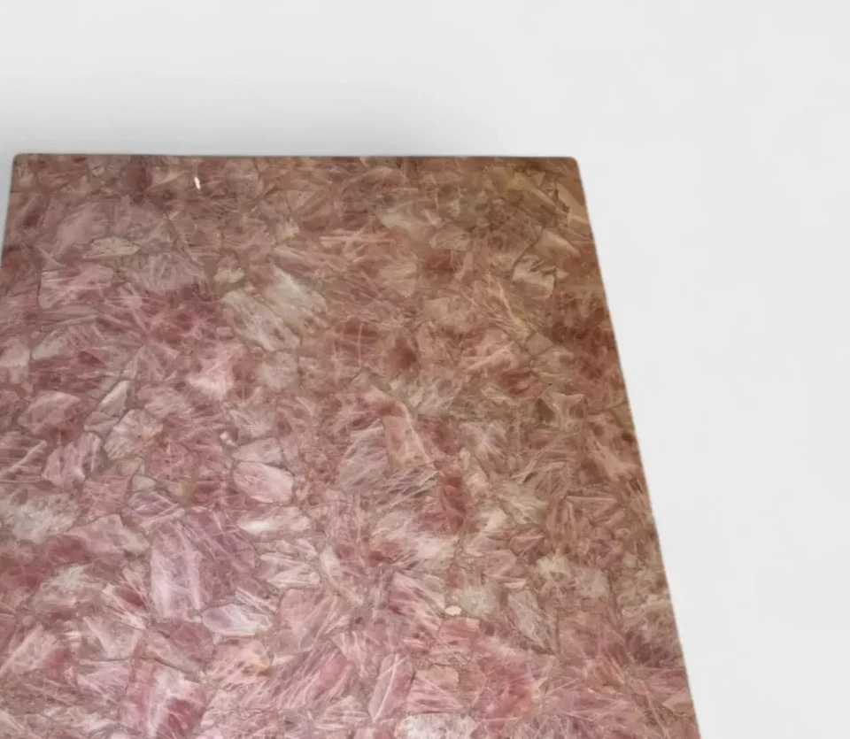 Rose Quartz Dining Table Top – Luxury Pink Crystal Gemstone – Handmade Rectangul - Image 4 of 4