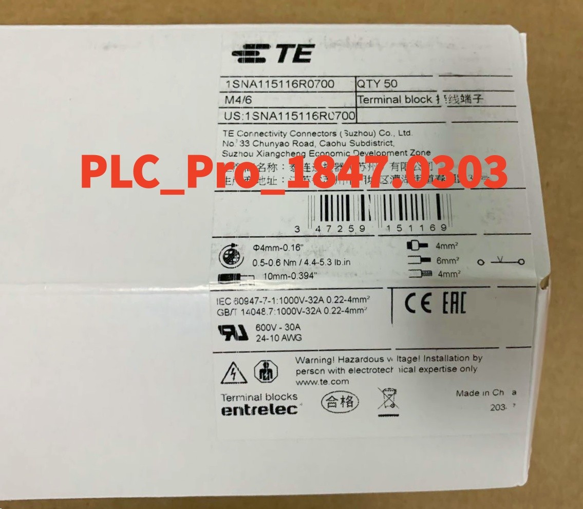50PCS/Box Brand New ABB/TE 1SNA115116R0700 Terminal Blocks M4/6 Fast ship