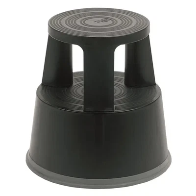 Taburete enrollable Kickstool marco de plástico negro con ruedas peso máximo 150 kg nuevo en caja - Imagen 1 de 4