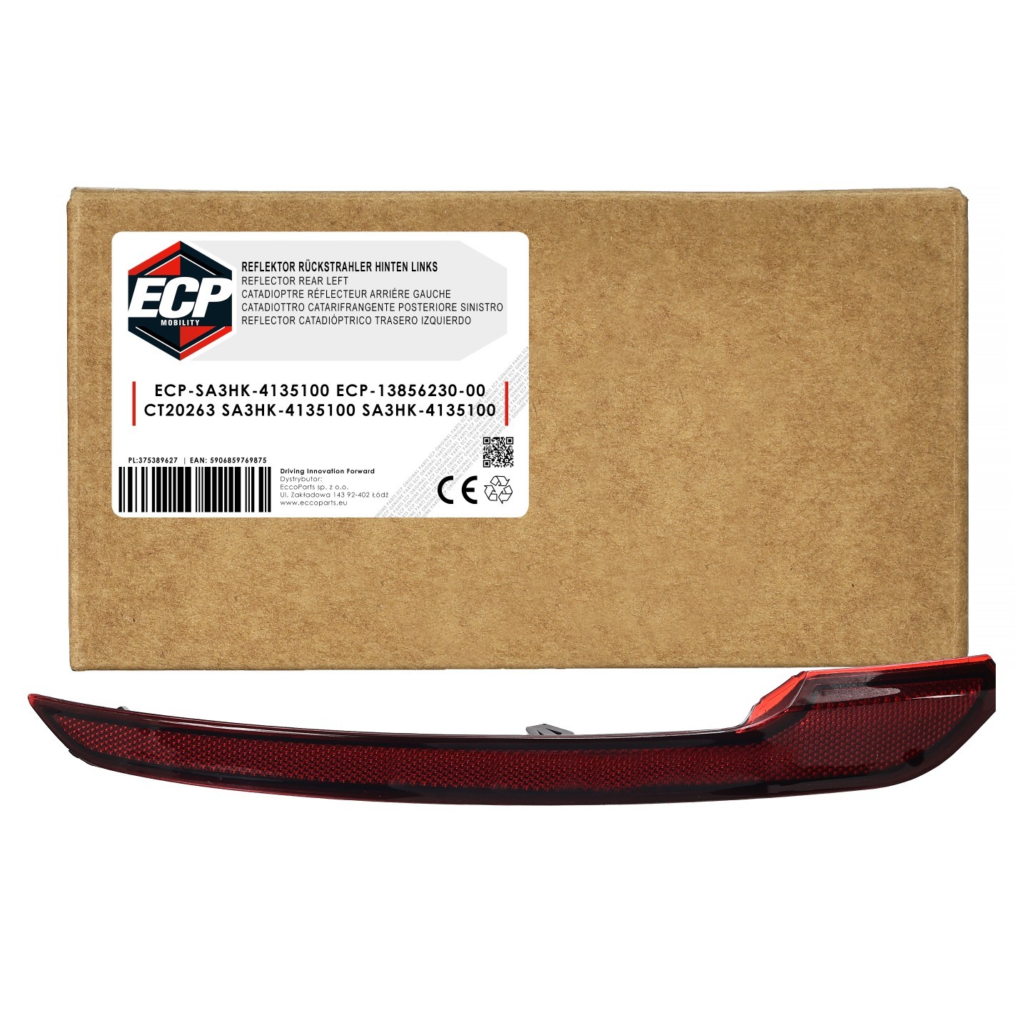 Réflecteur arrière gauche pour BYD Seal U pièce d'origine SA3HK-4135100