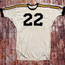 True Vintage 1950s Spanjian Pasadena White 22 Stitched Football Jersey Size 42