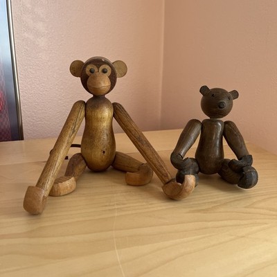 LOT Vintage Kay Bojesen style Danish MCM Wooden Hanging Jointed