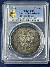 1766 Austrian Netherlands Thaler |D-1282Brussels Mint | PCGS F15 | LOT F-3