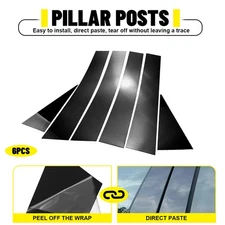 6pcs Glossy Black Pillar Posts Window Door Cover For Chevrolet Captiva 2009-2018