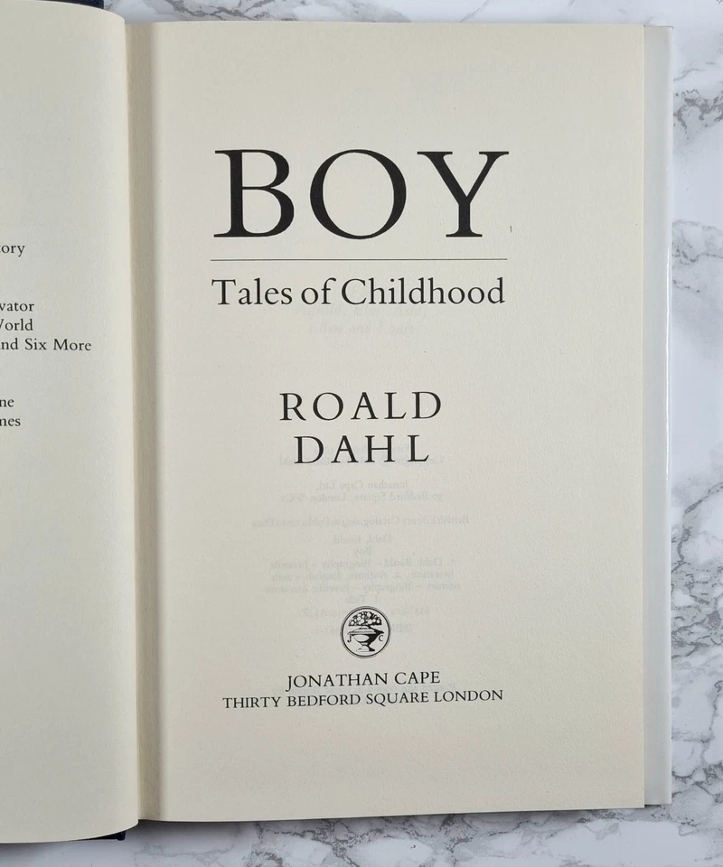 Boy - FIRST EDITION - Tales of Childhood - by Roald Dahl - 1984 - Hardcover - Image 3 of 4