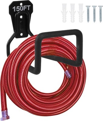 Robuster Metall Schlauchhalter - Wandmontiert für Gartenschlauch, Wasserschla...