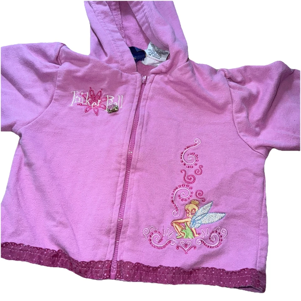 Campanilla Tinker vintage Y2K bordada cremallera niños talla 18 meses clásicos de Disney  Foto 4 de 4