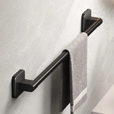 Black Towel Rail Wall Mounted 50CM Hand Towel Holder Towel Bar Bathroom Kitchen