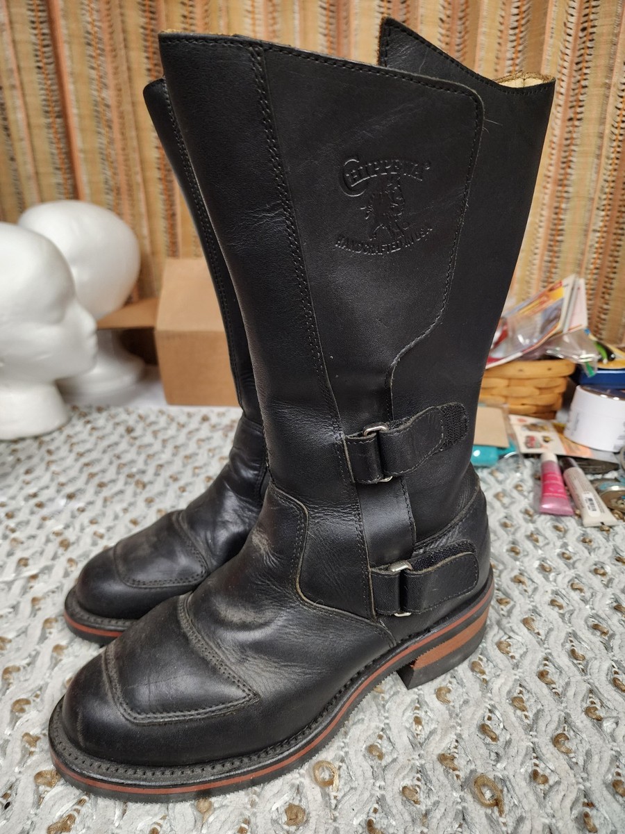 Chippewa 27862 Black Odessa Leather Euro Rally Motorcycle BOOTS