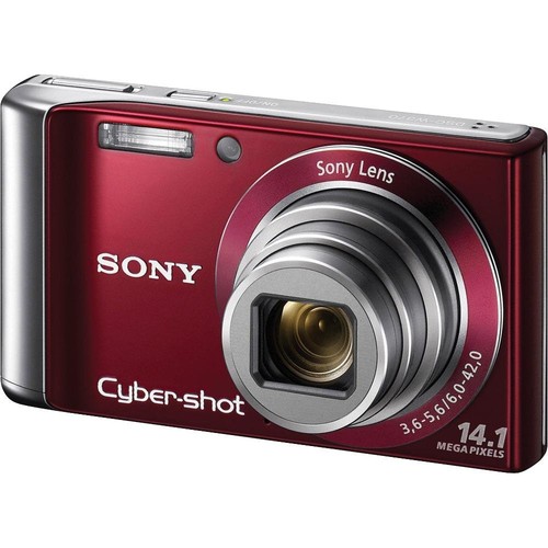 Sony Cyber-shot DSC-W370 CCD Vintage Digital Camera 14.1MP 7x Optical Zoom Red 