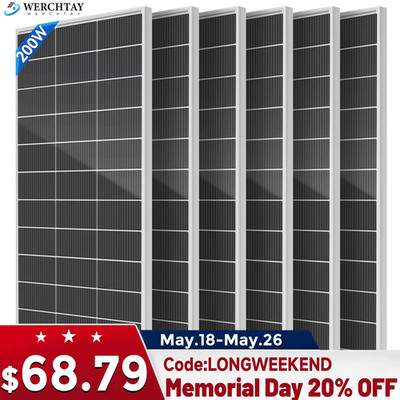 300W 600W 1200W 1800W Mono Solar Panel High Efficiency TOPCon Technology RV Home