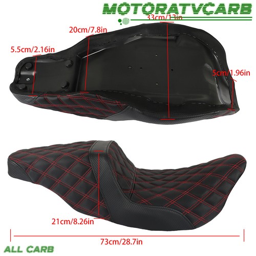For Touring 2008-2020 Red Lattice Stitch Carbon Fiber Gripper Step 2 Up Seat - Picture 2 of 12