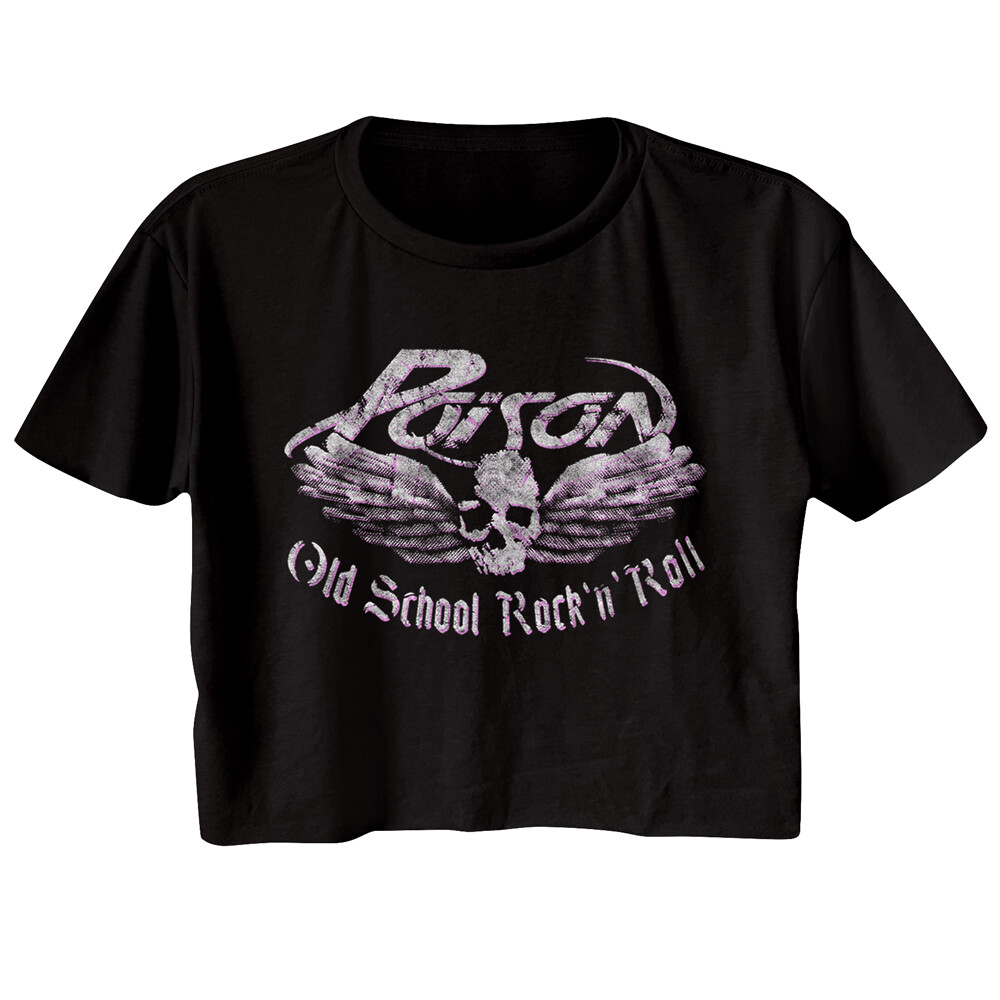 Poison Old School Rock N Roll Women's Crop Top T Shirt Heavy Metal