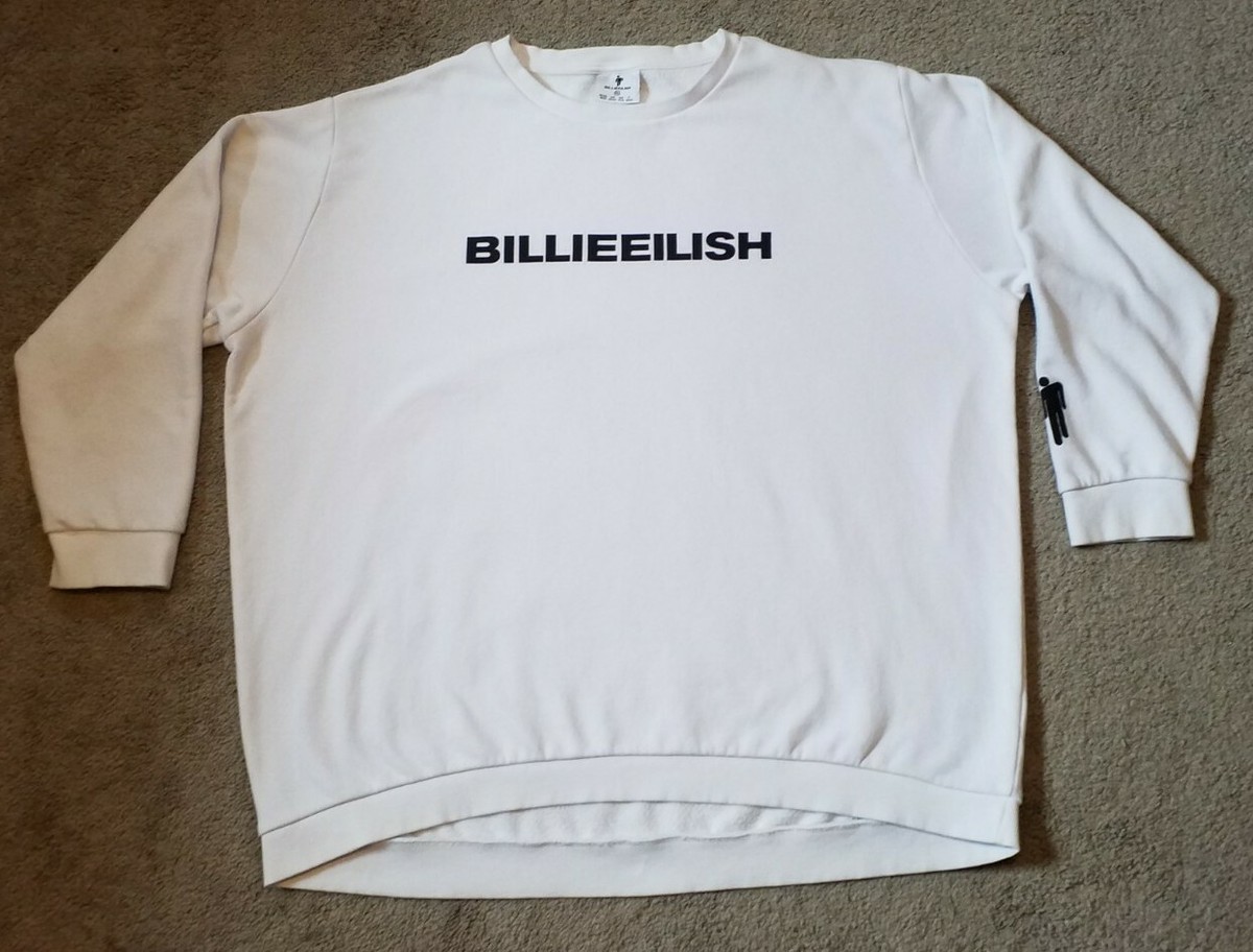 Women's Billie Eilish Concert White Sweatshirt 2020 Oversized/Long