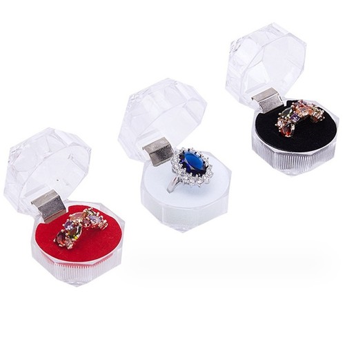 6er Pack Ring Etui Box Hochzeit Ringschachtel Ringschatulle Acryl Geschenkbox - Bild 3 von 7
