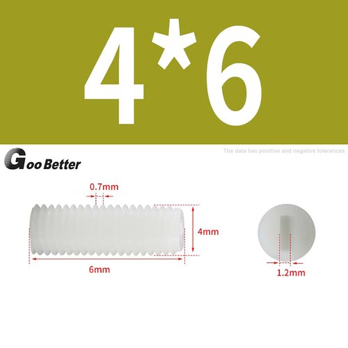 Juego de tornillos de nailon ranurados de plástico de punto plano M3 M4 M5 M6 M8 M10 M12 - Imagen 28 de 83
