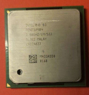 INTEL PENTIUM 4 2.8 GHz PROCESSOR, 533 MHz BUS, SL7PK, SOCKET 478, SOLD AS IS