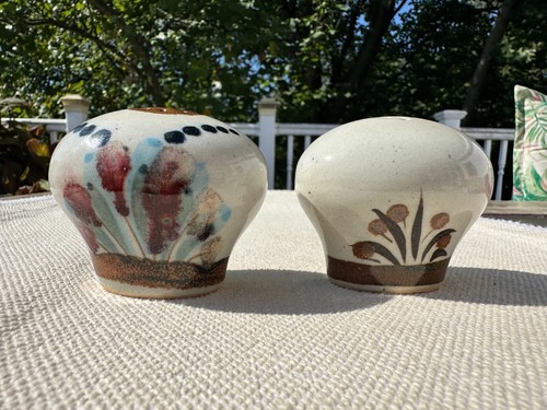 Vintage Ken Edwards Mexican Pottery Salt Pepper Shaker Set 5pc. - Picture 6 of 11