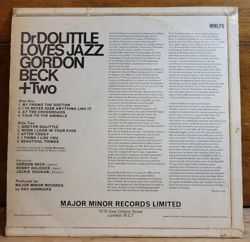 GORDON BECK + TWO - DR.DOOLITTLE LOVES JAZZ - MAJOR MINOR RECORDS - MMLP8 - Imagen 2 de 6
