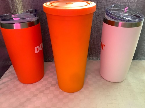 Dunkin 20 Unzen Edelstahl Thermo Reisebecher Weiß & Orange & 24 Unzen Sipper Tasse - Bild 24 von 24