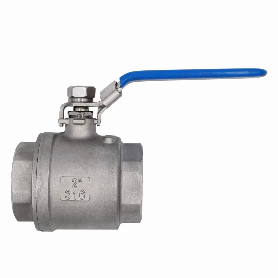 2P VAV 2" Ball Valve Full Port,316 Stainless Steel,1000 WOG for Water,Oil 2 Pack - Image 3 of 4
