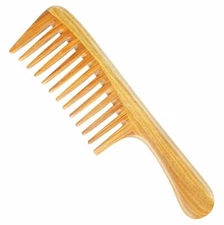 Onedor Handmade 100% Natural Green Sandalwood Extra Wide Tooth Wooden Comb