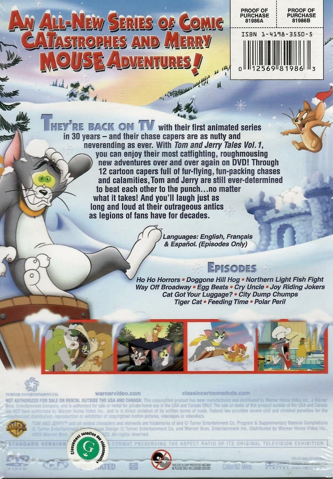 Tom and Jerry Tales, Vol. 1 - 12 Episodes - Warner Home Video - New DVD - Image 2 of 2