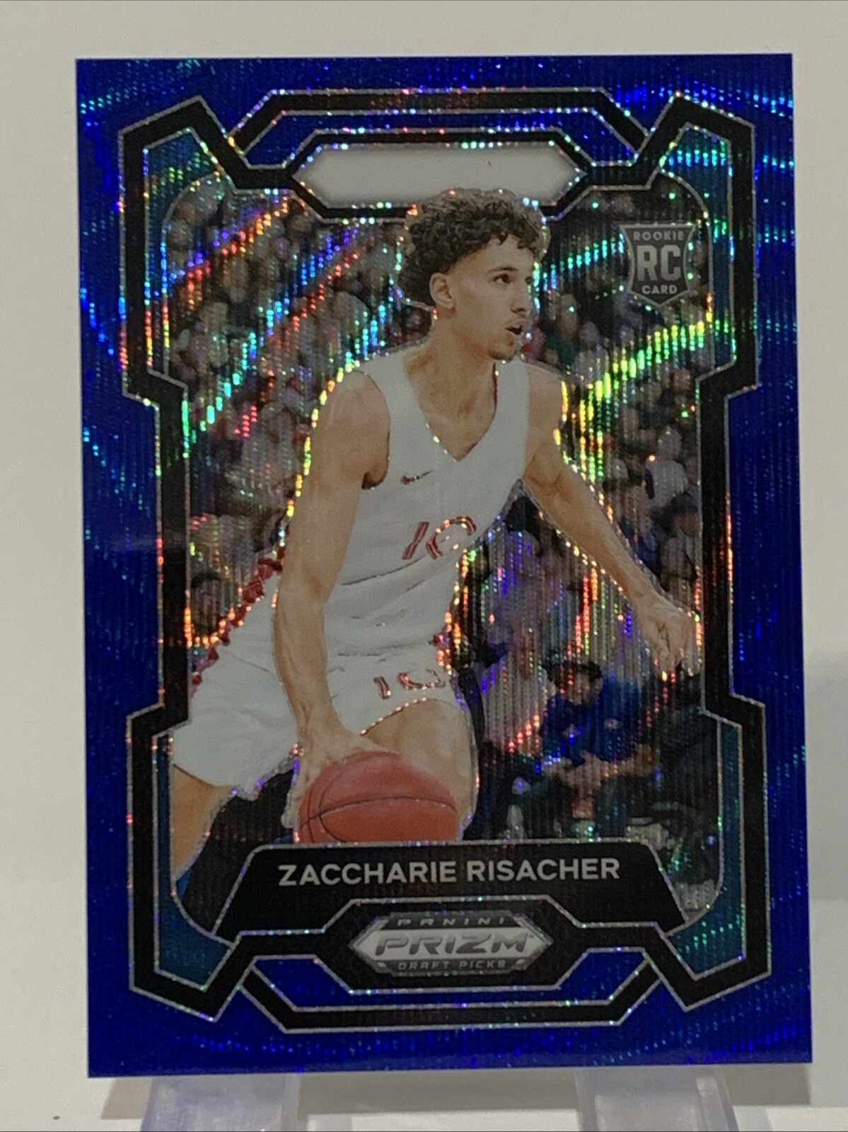 2024 Panini Prizm Draft Picks - Blue Wave #69 Zaccharie Risacher RC 193/249