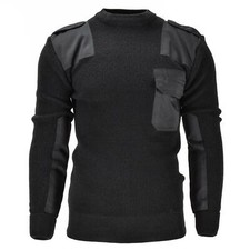 Mil-Tec brand Men Sweater German pullover Commando Jumper Black sweater Wool