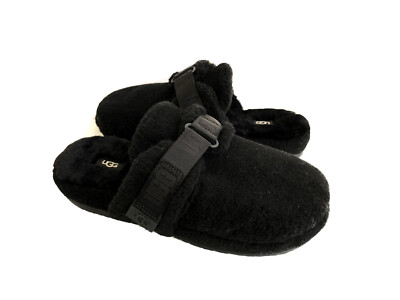 UGG ALL GENDER FLUFF IT BLACK TNL FLUFF MOCCASIN SLIPPER MEN US