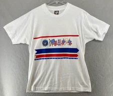 Screen Stars Best Mens TShirt XL White USA MADE Vintage Patriotic American Flag