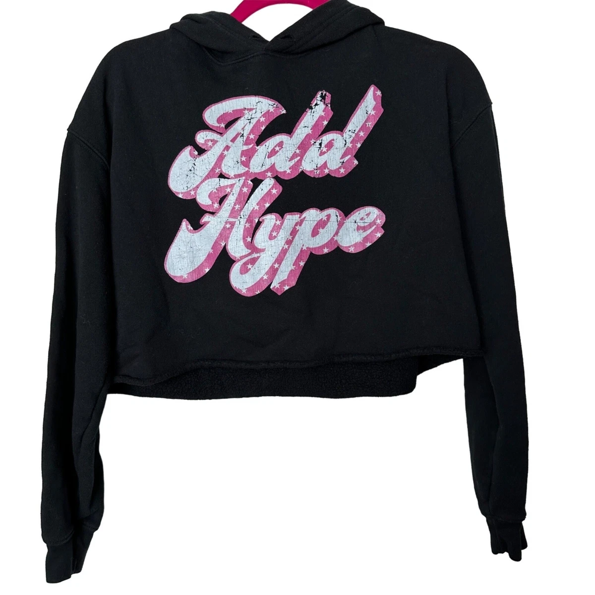 Pink hoodie shop with black strings