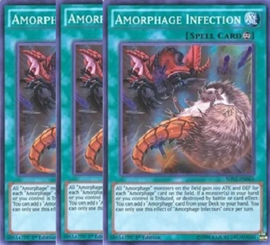 Yugioh - Amorphage Infection x 3 - 1st Edition Super Rare NM - Free ...