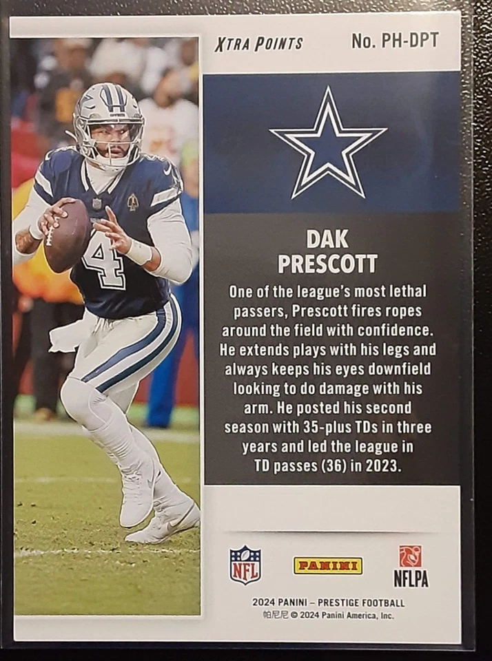 2024 Panini Prestige Power House Orange Xtra Points /50 #PH-DPT - Dak Prescott - Image 3 of 3