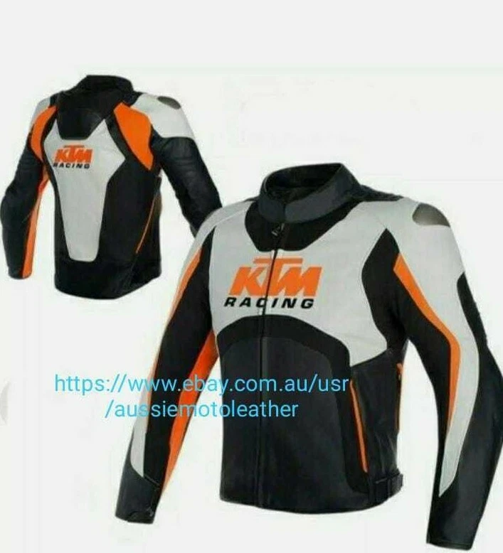 KTM JACKET MOTORBIKE KTM ORANGE LEATHER JACKET MOTORCYCLE BIKER RACING RIDING