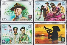 Antigua 1975 Scouts, Scoutisme, Baden-Powell Sunset, Trompette, Danse, Drapeaux