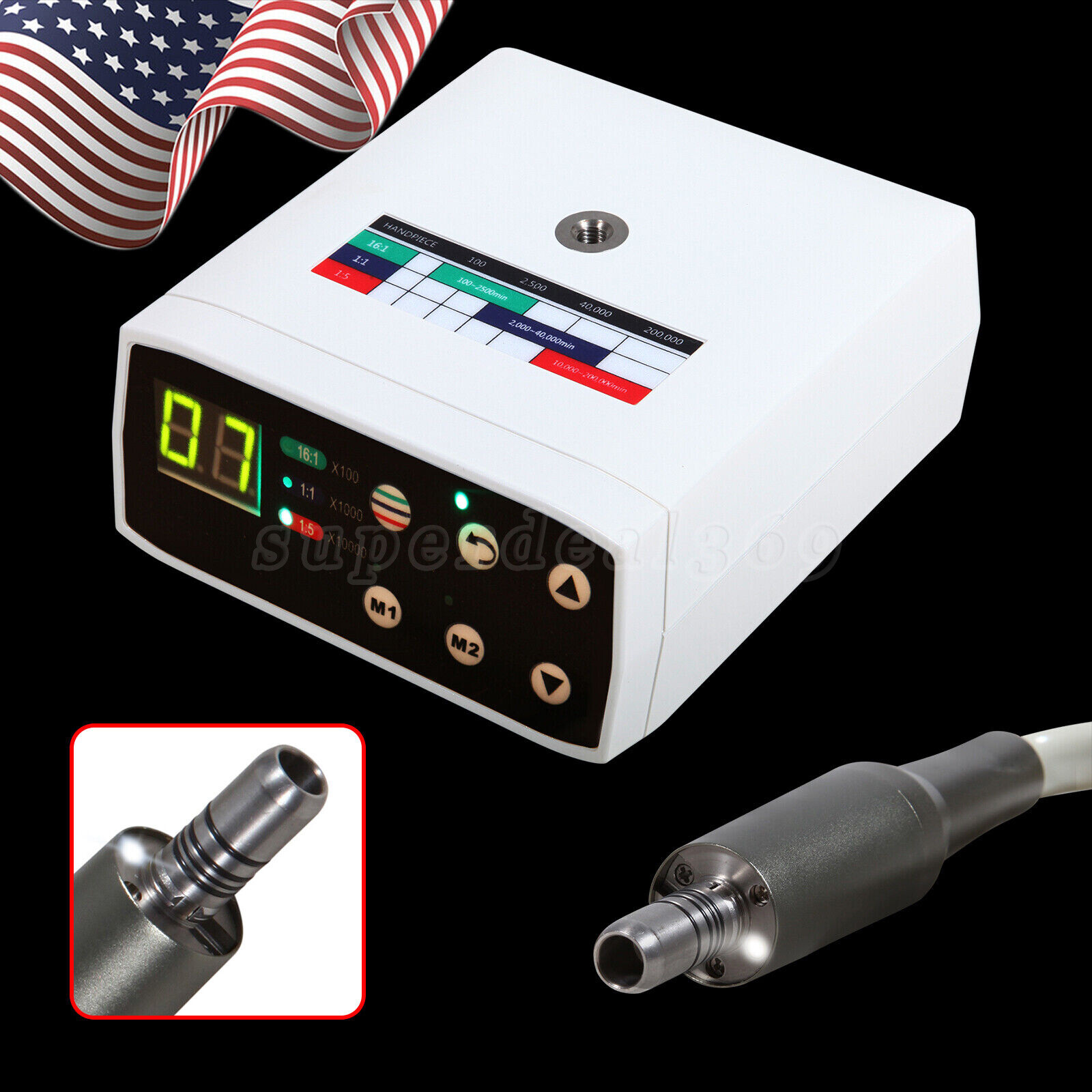NSK Style Dental LED Brushless Electric Motor /1:5 Contra Angle Handpiece to