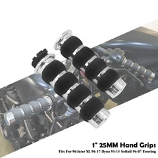Chrome 1" 25mm Non-Slip Hand Grips For Harley 1996-2017 Dyna Fat Bob Low Rider