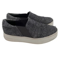 Vince Women  s Size 7.5 Gray Wool Blair Slip On Platform Sneakers