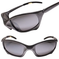 Gray Wrap Around Rectangle Sport Sunglasses for Athletes