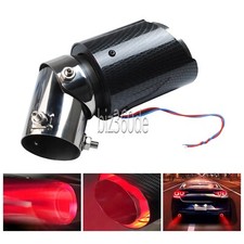 Rot Universal Auspuffblende Carbon Endstück Endrohr Edelstah Abgewinkelt 60mm