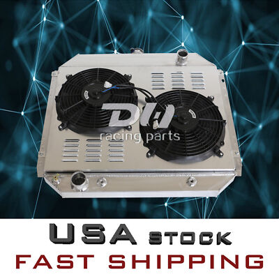 4ROW Radiator+Shroud Fan For 1966-1979 1977 Ford F-Series Bronco Trucks V8 AT MT